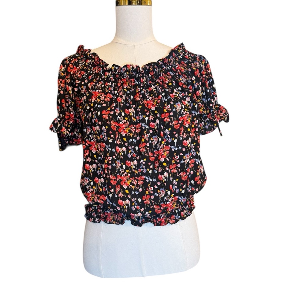 Timing Black Floral Blouse